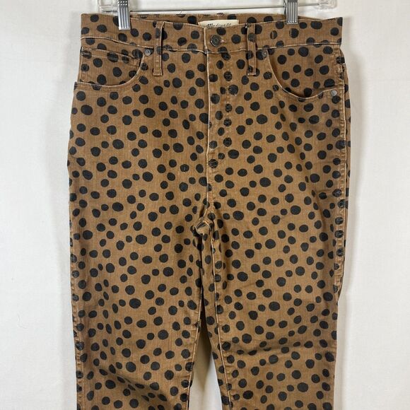 Madewell Jeans Women’s 10" High-Rise Skinny in Leopard Dot Print Size 31 - Picture 2 of 7